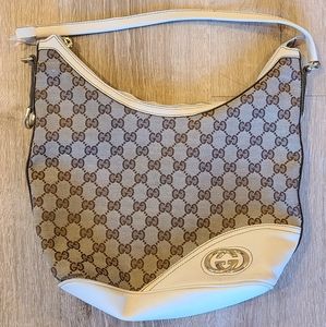 Authentic Gucci Vintage Beige Canvas Shoulder bag